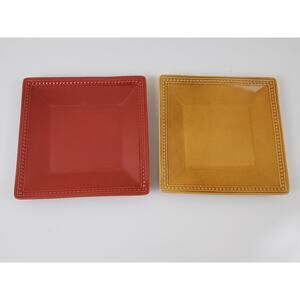 Pier 1 Imports Spice Route Papri- Ginger Square Beaded Dining Salad Plate Lot 2